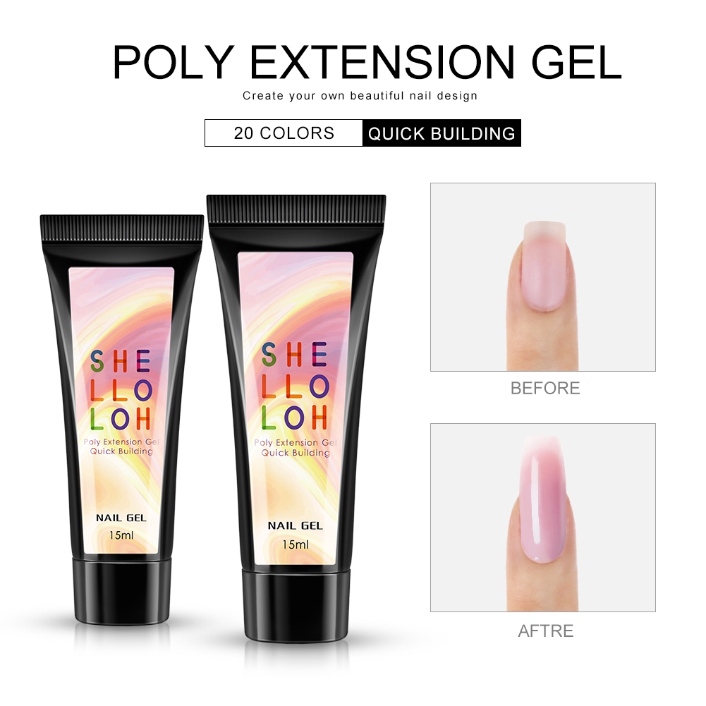 [Hàng mới về] Gel nối móng/đắp móng/sơn móng nghệ thuật 15ml màu sắc thời trang