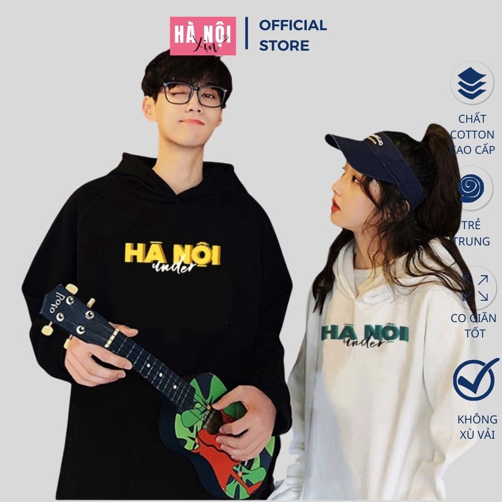 Áo hoodie LOGO under Hà Nội Form Rộng, Áo hoodie nỉ UNISEX Nam Nữ- In Hình Local Brand [ MẪU MỚI TREND 2022 ]