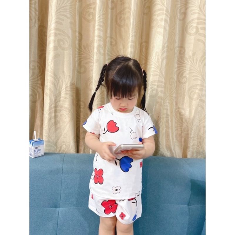 COMBO 2 BỘ HOA NHÍ COTTON CHO BÉ GÁI