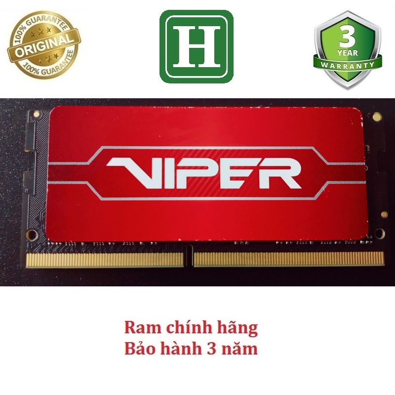 Ram Laptop 8GB DDR4 bus 2400 PATRIOT VIPER có tản nhiệt, hàng zin chính hãng tháo máy, bảo hàn 3 năm