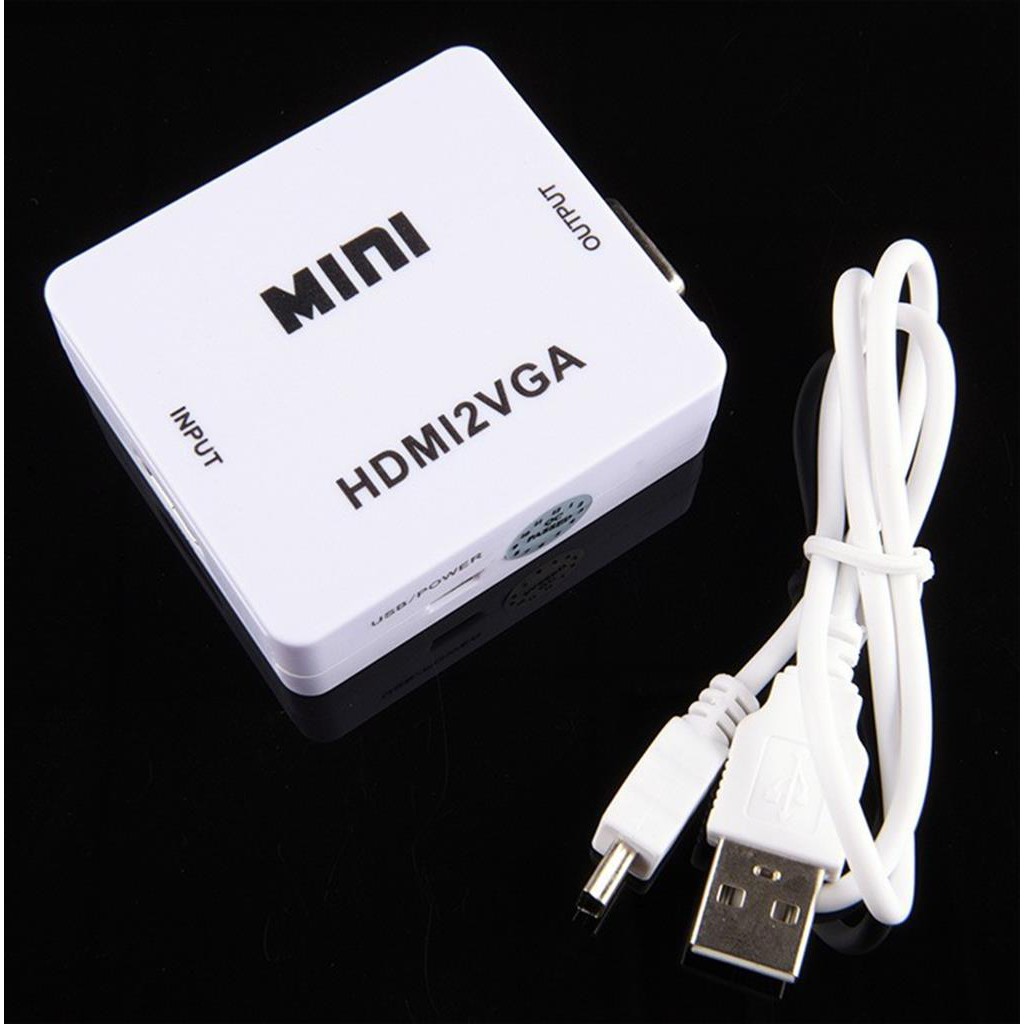 Bộ chuyển đổi tín hiệu HDMI sang VGA mini - từ máy tính, laptop lên màn hình TV, máy chiếu -dc3745