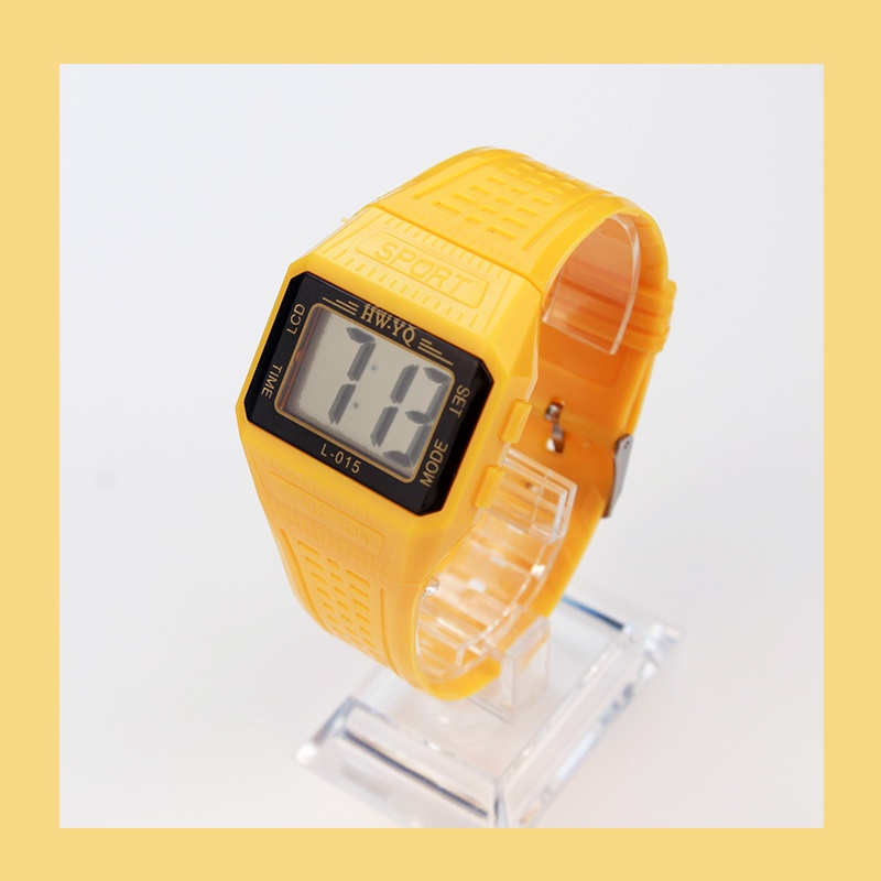 LWCC T01 Đồng hồ kỹ thuật số thời trang mặt vuông cổ điển cho unisex