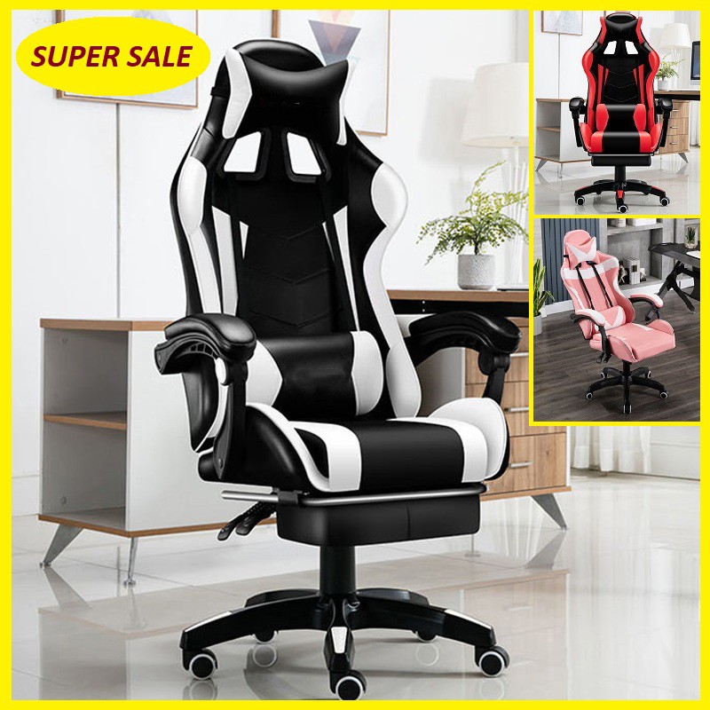 [ Rẻ Vô Địch ] _ Ghế Game Cao Cấp - Ghế Gaming Kèm Gối Tựa Massage Lưng, Full 4 màu | BigBuy360 - bigbuy360.vn