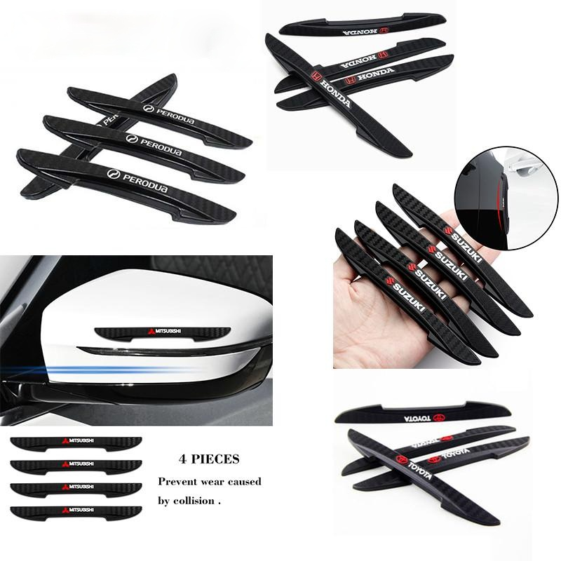 Set 4 miếng dán chống va chạm cho kính chiếu hậu xe hơi Toyota Honda Hyundai Kia Nissan Mazda BMW