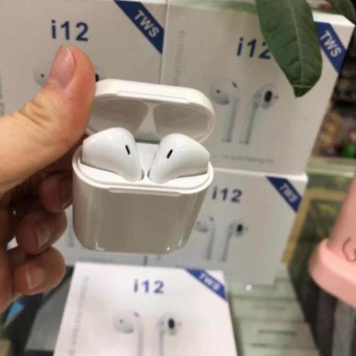 Tai nghe không dây - Tai Nghe bluetooth  Airpods TWS i12 thế hệ mới -  Kết nối không dây- Dùng nhiều dòng điện thoại