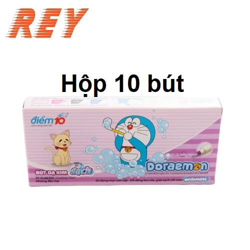 [Giá sỉ] Hộp 10 bút lông kim hình Doraemon 𝑻𝒉𝒊𝒆̂𝒏 𝑳𝒐𝒏𝒈 Điểm 10 TP-FL08/DO ngòi 0.3mm