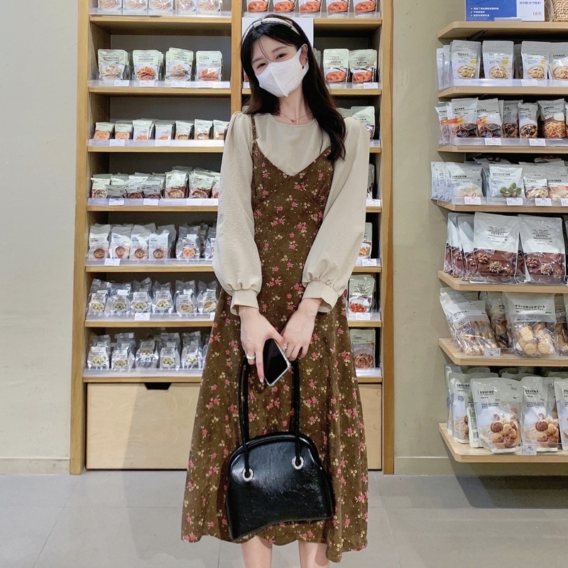 Set Váy 2 Dây Kèm Áo Sơ Mi Cực Xinh, Phong Cách Vintage | BigBuy360 - bigbuy360.vn