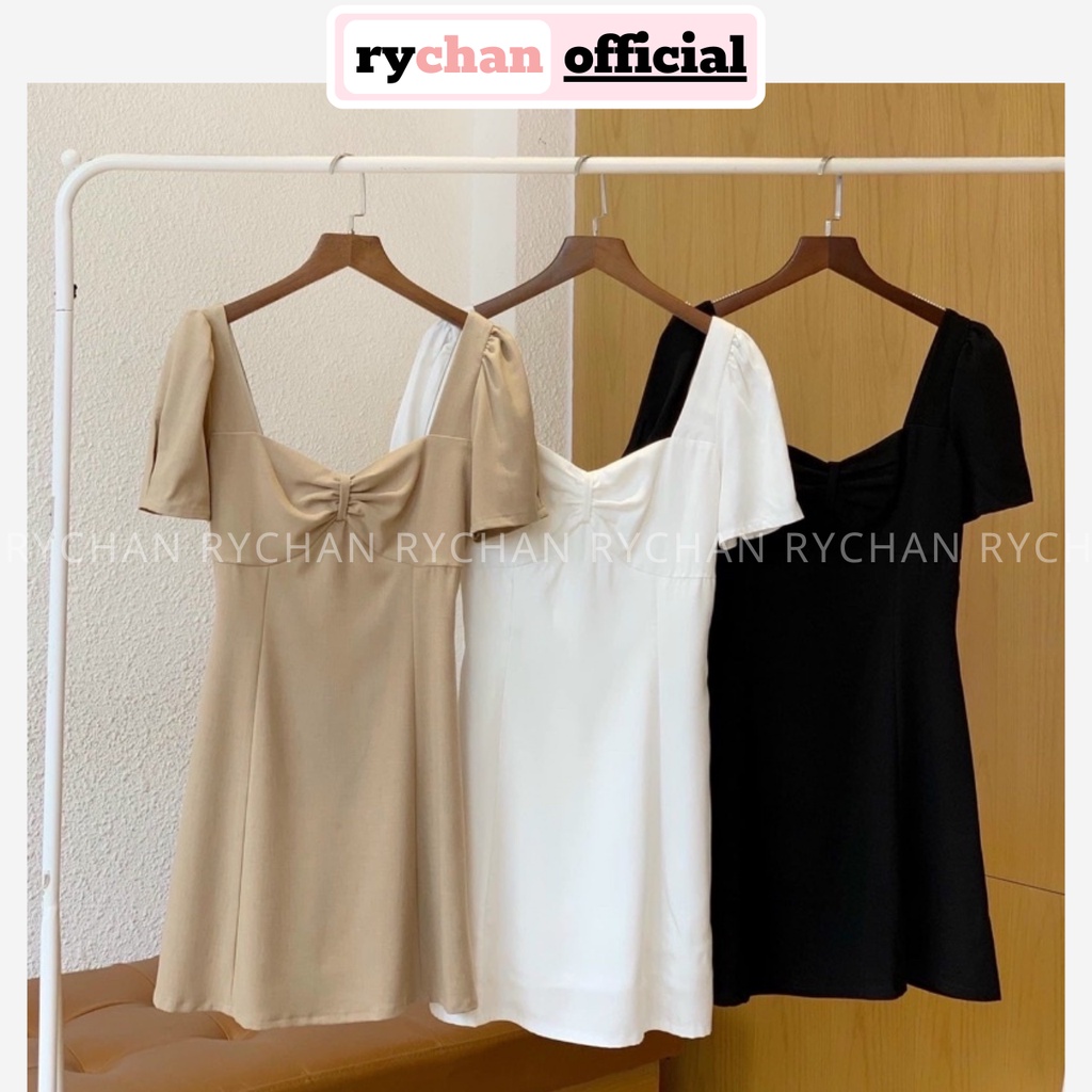 Đầm Váy Dự Tiệc Cưới Form Ngắn Nhúng Ngực Tay Ngắn Nữ Tính Đi Cafe Hẹn Hò 3 Màu Trắng Đen Nude [ẢNH THẬT CUỐI] - DX9709