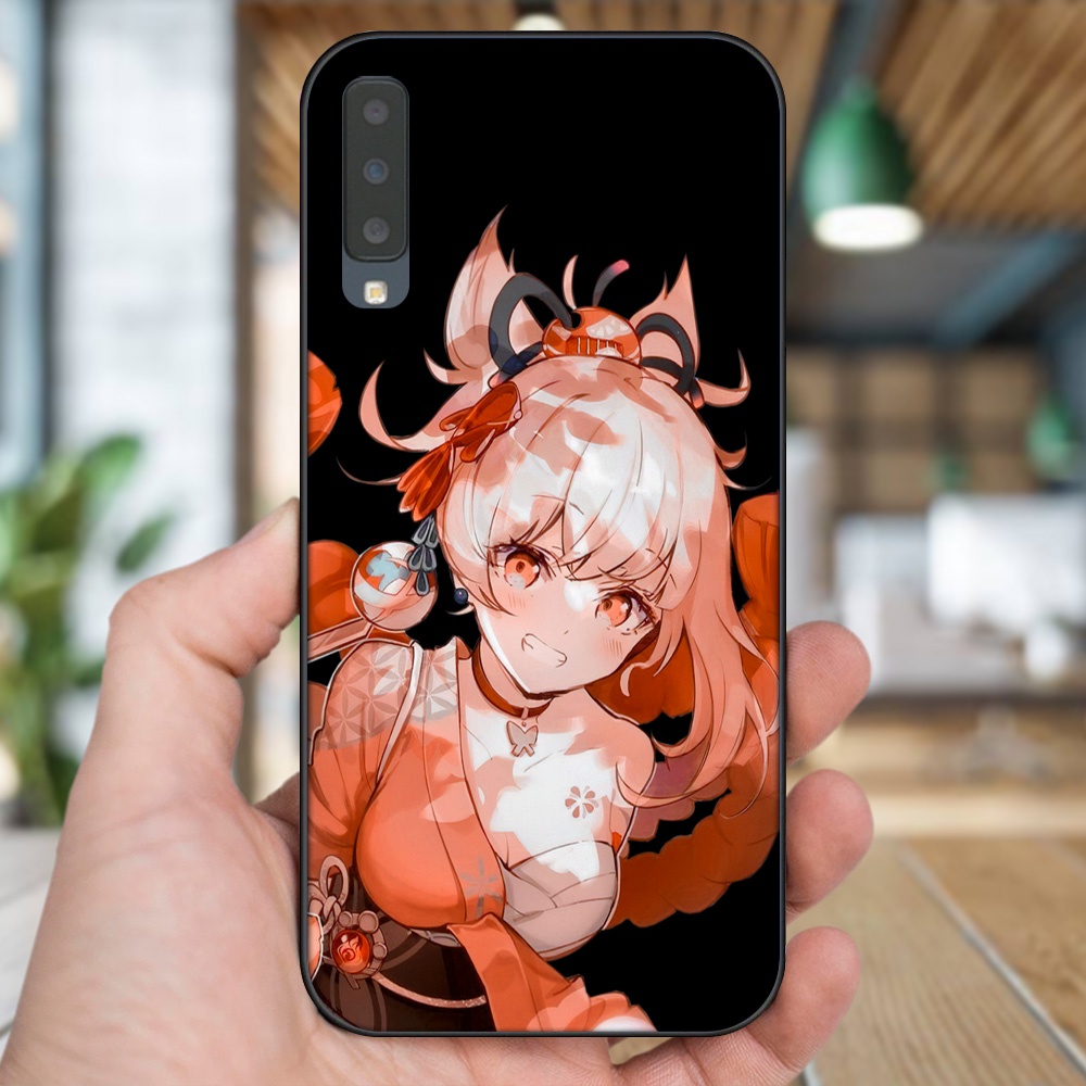 Ốp lưng Samsung A7 2018 viền đen in hình Yoimiya Genshin Impact