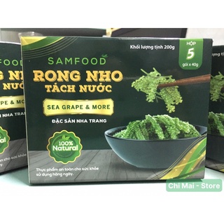 [SALE MỞ BÁN] Rong nho tách nước SAM FOOD - HỘP 200G (5 gói nhỏ 40g)