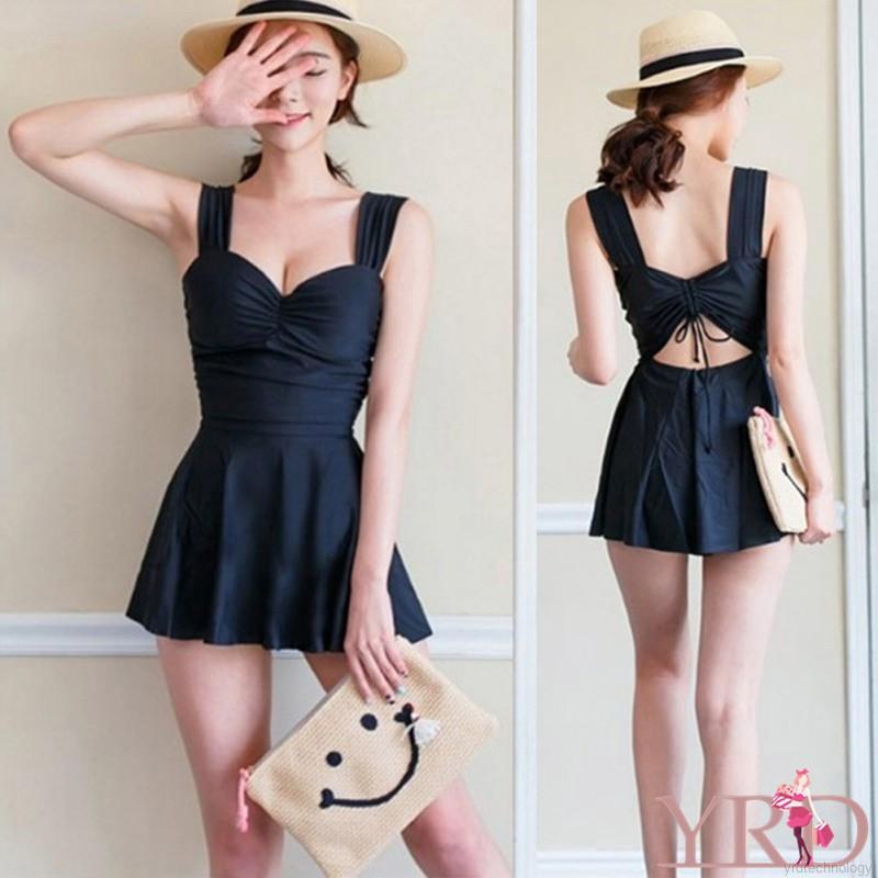 Bikini lưng cao màu trơn thiết kế cột dây cho phái nữ | BigBuy360 - bigbuy360.vn