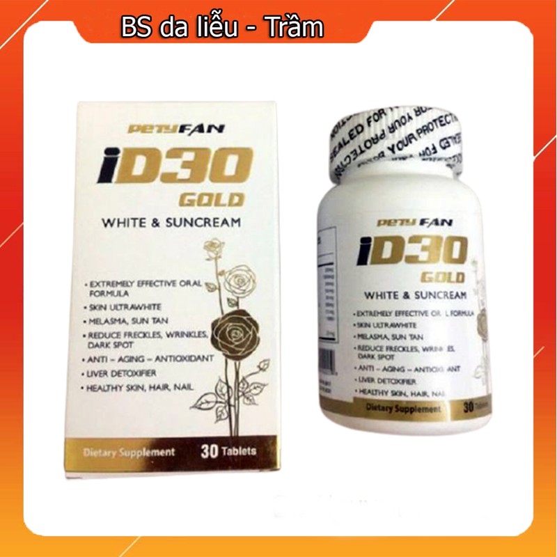 [Chính hãng] Viên uống chống nắng, trắng da Petyfan iD30 GOLD