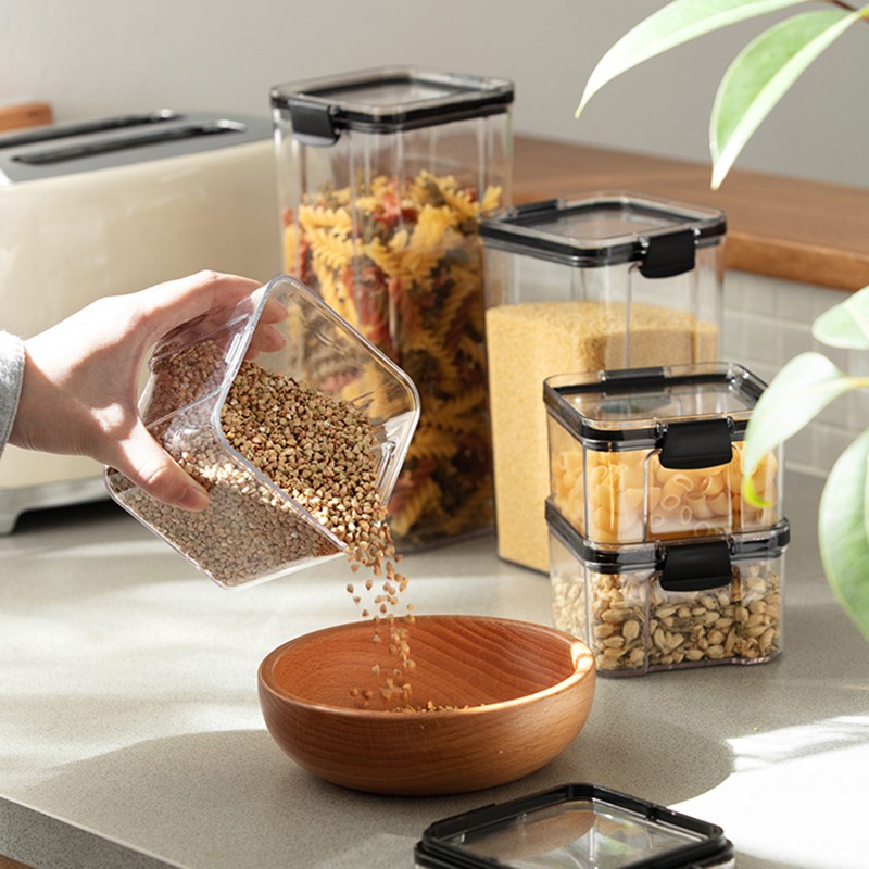 Hộp đựng thực phẩm kín bảo quản tốt chống ẩm ngăn nắp cho nhà bếp 700ml, 1300ml,  - Peehomedecor