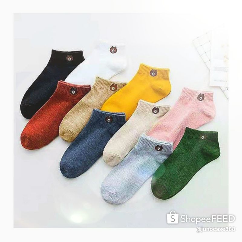 Tất cổ ngắn in hình gấu dễ thương🧸🧸🧸, nhiều màu sắc