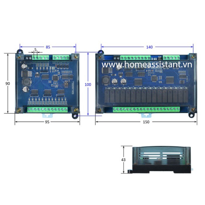 Công Tắc Điều Khiển IO 16 Cổng Modbus RTU RS485 RS232 BMS16  Hass PLC