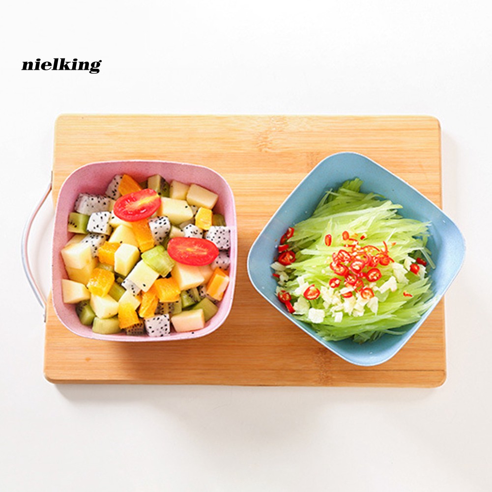 Tô vuông đựng salad rau củ/trái cây khô/đồ ăn vặt bằng chất liệu rơm lúa mì