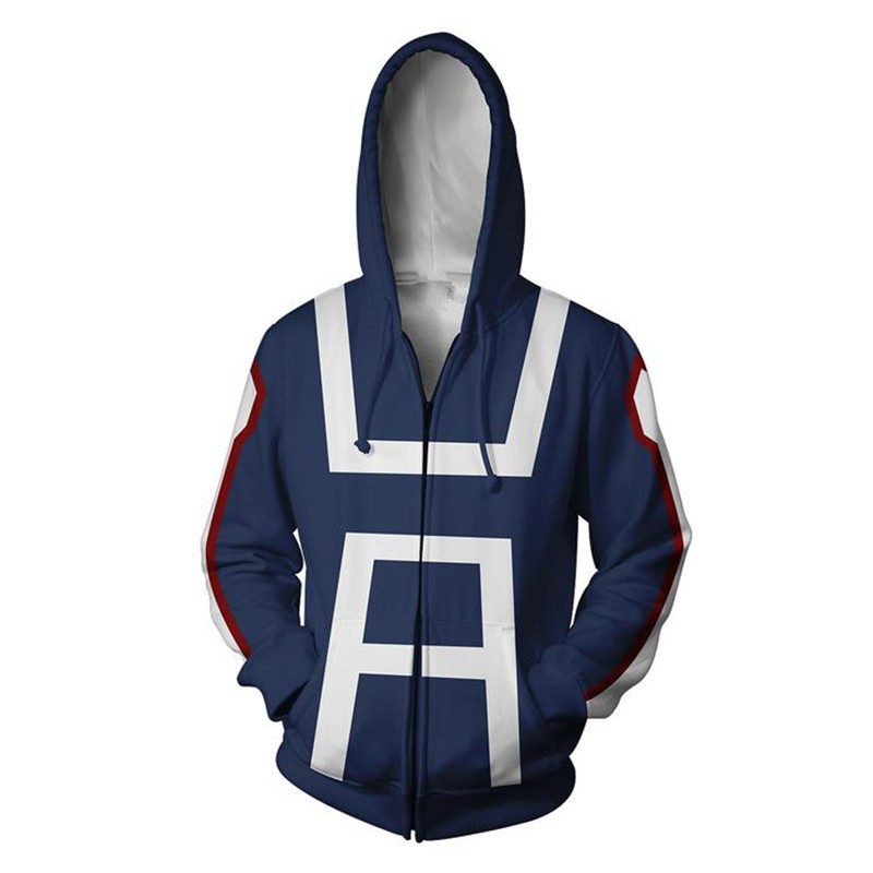 Áo hoodie họa tiết 3D nhân vật anime my hero academia thời trang