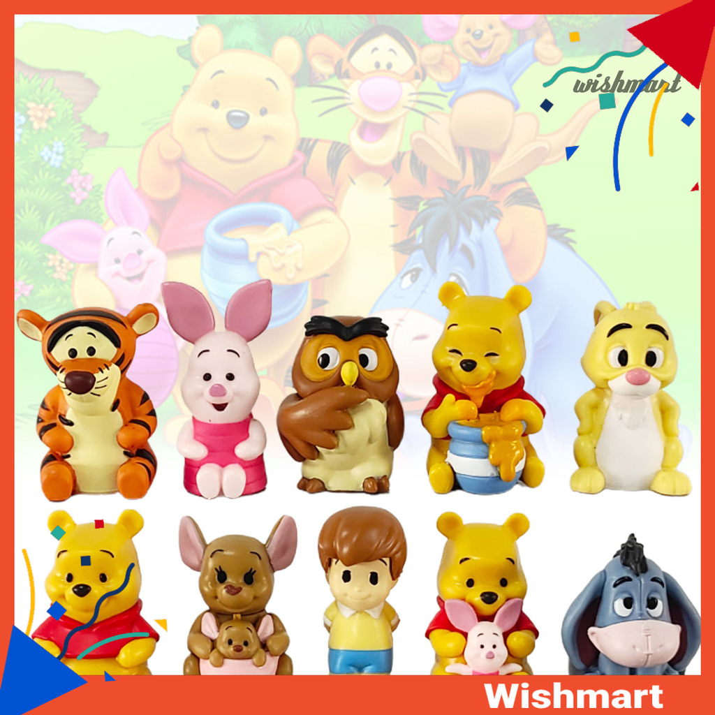 Bộ 10 Tượng Gấu Pooh Trang Trí Đáng Yêu