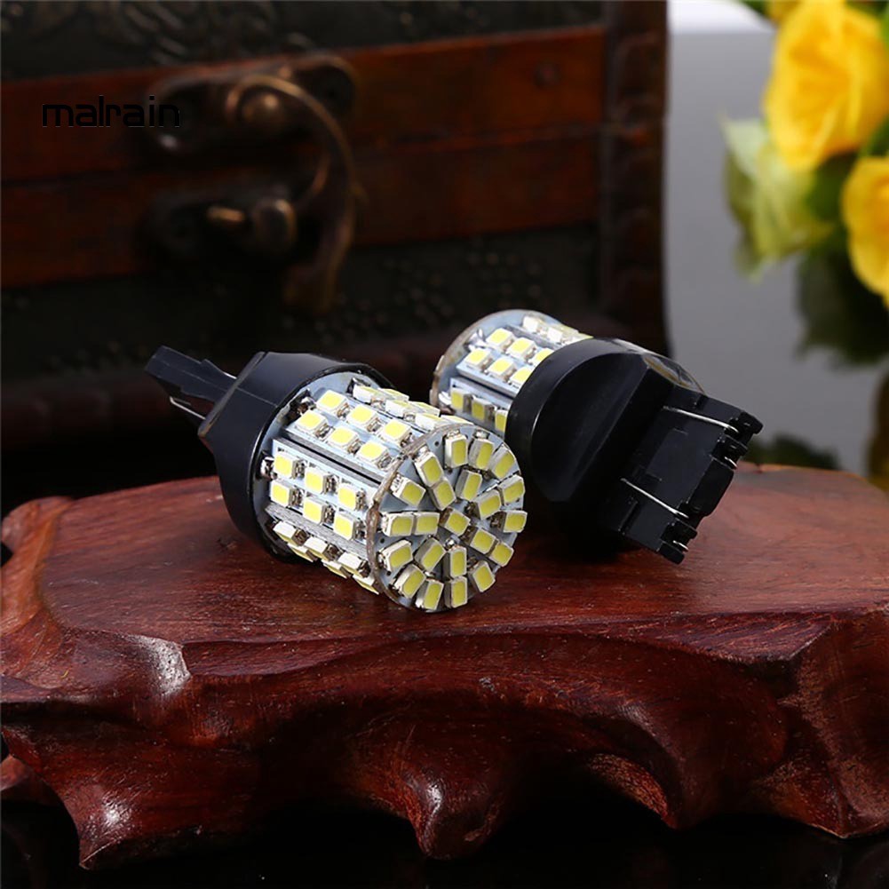 Set 2 Đèn LED Phanh Xe Ánh Sáng Trắng 6000K 12V T20 7440 7443 64 SMD