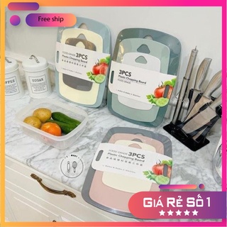 💥giá siêu rẻ💥 set 3 thớt kháng khuẩn teens chống trơn trượt tiện dụng - thớt kháng khuẩn lúa mạch