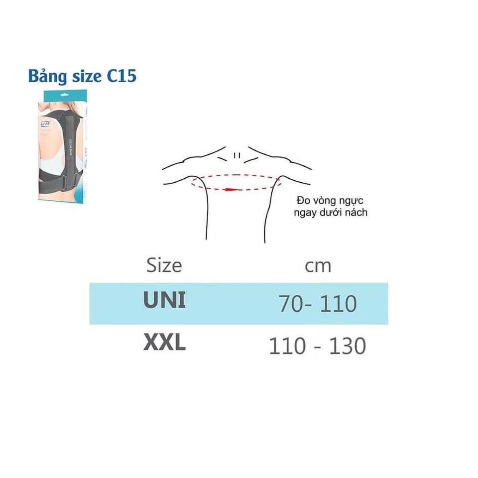 ĐAI CHỐNG GÙ LƯNG C15 UNITED MEDICARE - GIỮ CHO LƯNG THẲNG - TÔN LẠI VÓC DÁNG