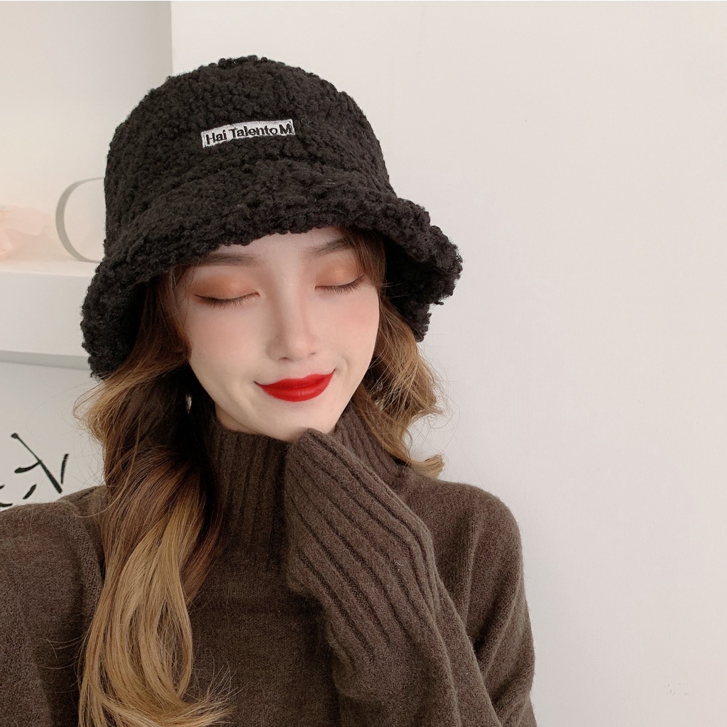 ❤️Nón Tai Bèo Lông Cừu Giả Vành Tròn❤️Mũ Bucket Len Hai TalentoM
