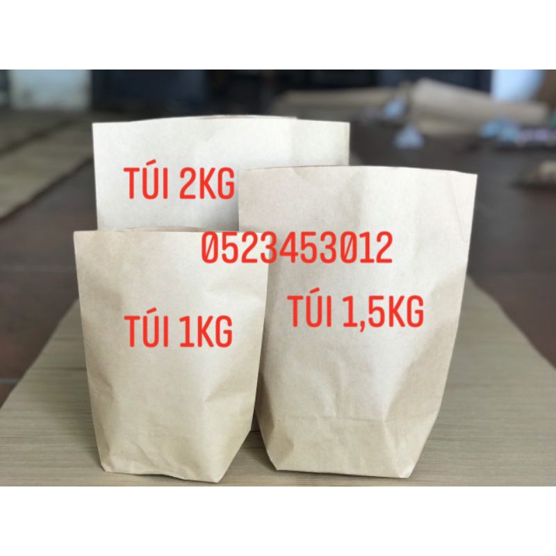 [FreeShip] 299đ/túi Combo 1000 TÚI GIẤY XI MĂNG đựng khoai tây chiên, gà rán, khoai lắc, bánh mì, xúc xích+ chuẩn VSATTP