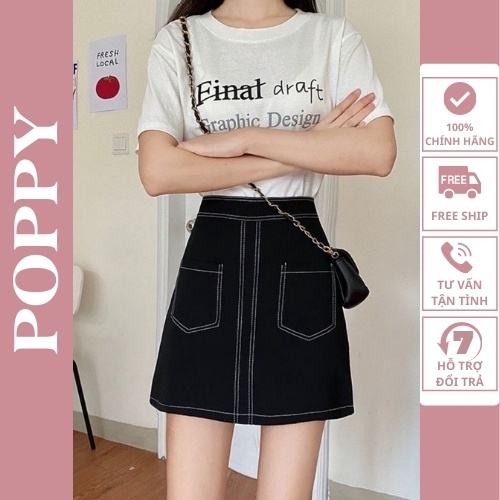 Chân váy chữ A ngắn chỉ viền trơn kèm lót mặc trong váy, Chân váy nữ Hàn Quốc cao cấp giá  rẻ POPPY-V04 | BigBuy360 - bigbuy360.vn