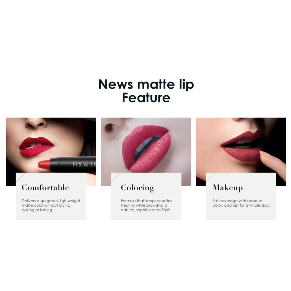 HP (Hàng Mới Về) Son Lì Lâu Trôi Dễ Lên Màu 19 Màu Tùy Chọn Focallure | BigBuy360 - bigbuy360.vn