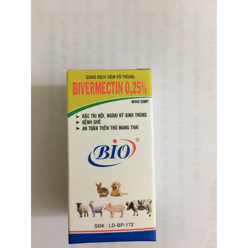 BIVERMECTIN 0.25% (20ml) - ve, ghẻ, rận chó mèo