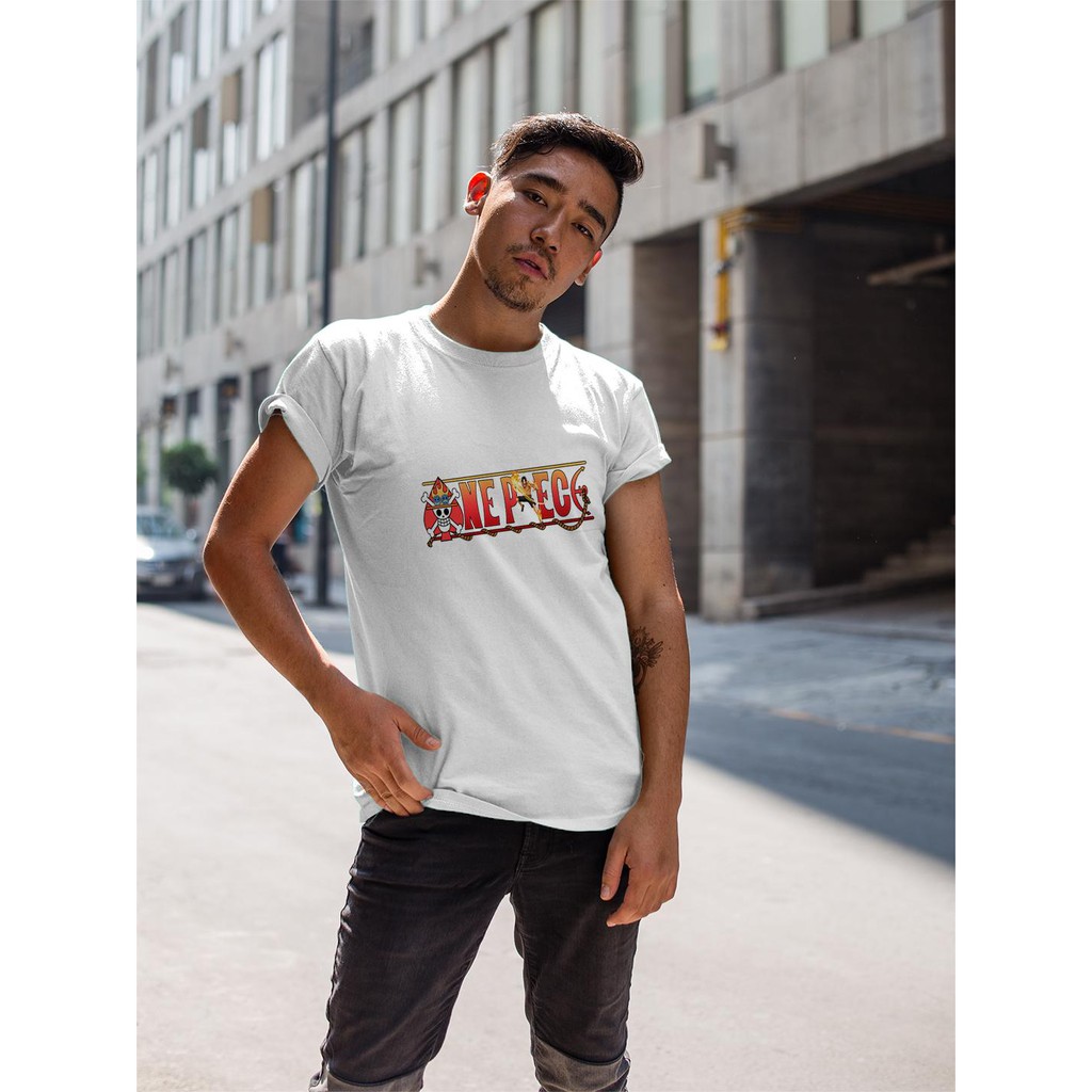 Áo thun Nam in hình One Piece biểu tượng cờ hải tặc Portgas D Ace - Cotton Thun Phong Cách Cá Tính - Cực Chất Và Đẹp