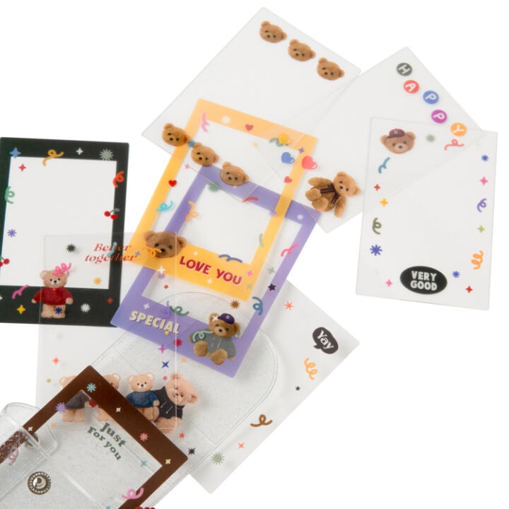 Toploader Decor ARTBOX Hàn Quốc Case Đựng Bọc Card Trang Trí Photocard Polaroid 9 Khung Ảnh Họa Tiết Gấu Đáng Yêu