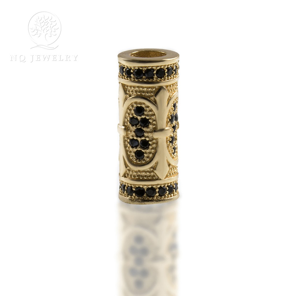 Charm trụ dài hợp kim đính đá - NQ Jewelry