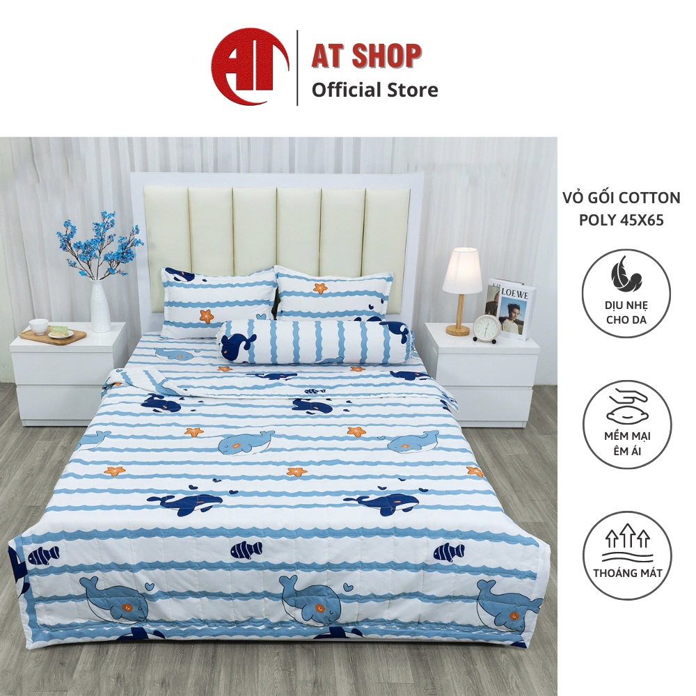 Bộ 5 Món Chăn Ga Gối Coton Poly cao cấp (kèm chăn hè)