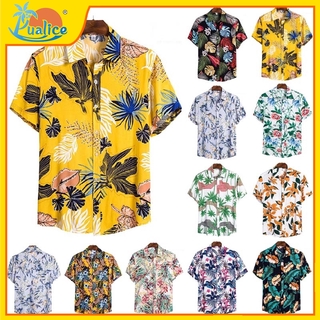 Hawaiian cauliflower flower shirt series high-quality cotton short-sleeved lapel shirt181