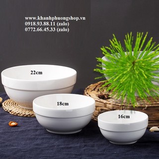 Bộ 3 tô sứ trắng - tô sứ trắng