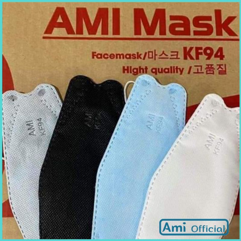 Khẩu trang 4D Kf94 Ami  khẩu trang y tế 4 lớp tiêu chuẩn Hàn kháng khuẩn chống bụi mịn - Ami official