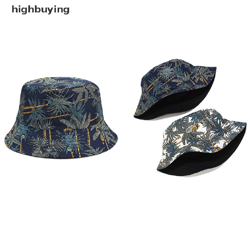 [highbuying] Mũ Bucket Hai Mặt Họa Tiết Hoạt Hình Graffiti Thời Trang Đi Du Lịch Mới Cho Nam Và Nữ