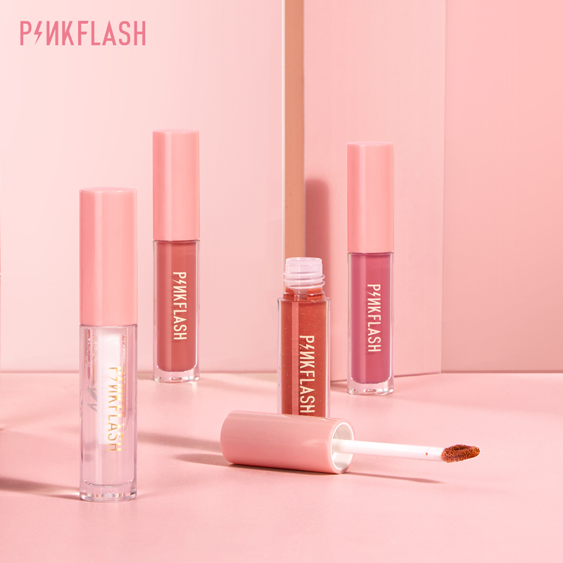 Son kem PINKFLASH tông nhũ kim tuyến dưỡng ẩm tạo hiệu ứng môi bóng dày