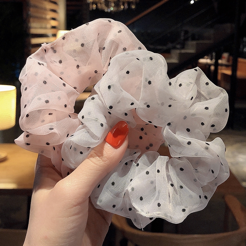 Dây buộc tóc chấm bi nhỏ -INS Scrunchies