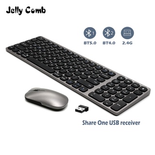 Bộ bàn phím và chuột không dây bluetooth 2.4g jomaa cho pc laptop máy tính bảng điện thoại