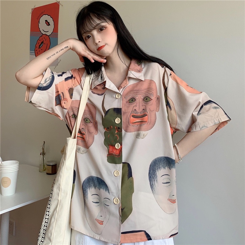 NRVP Áo Sơ Mi Dáng Rộng Thời Trang Hàn Quốc Cá Tính Cho Nữ