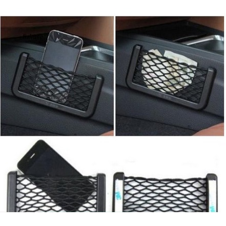Túi khay lưới đựng vật dụng điện thoại  gắn ghế xe hơi ô tô tương thích các xe Toyota Innova Vios  và Hyundai Accent