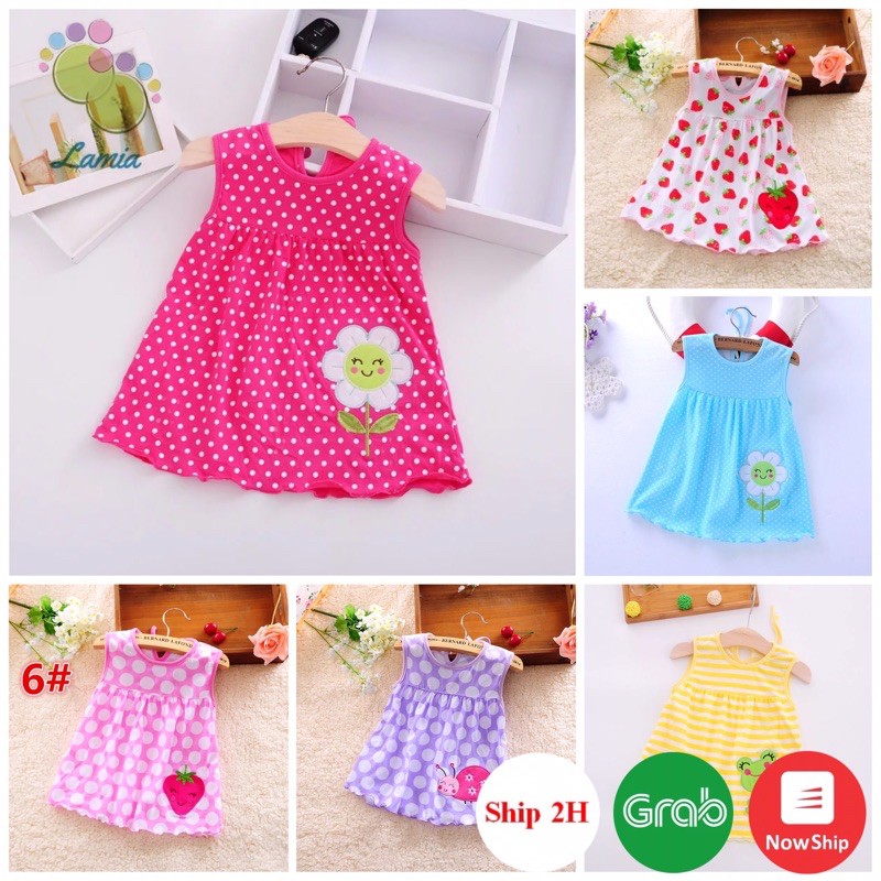 ÁO VÁY - ĐẦM CHỮ A DỄ THƯƠNG CHẤT COTTON CỰC MÁT GIÀNH CHO BÉ GÁI MÙA HÈ