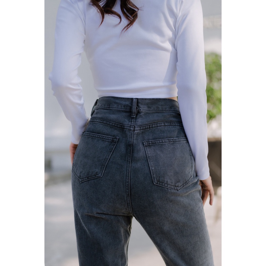 Quần jean baggy cạp cao, quần bò rách gối ống rộng cao cấp sp004 đổi trả nếu không hài lòng | BigBuy360 - bigbuy360.vn