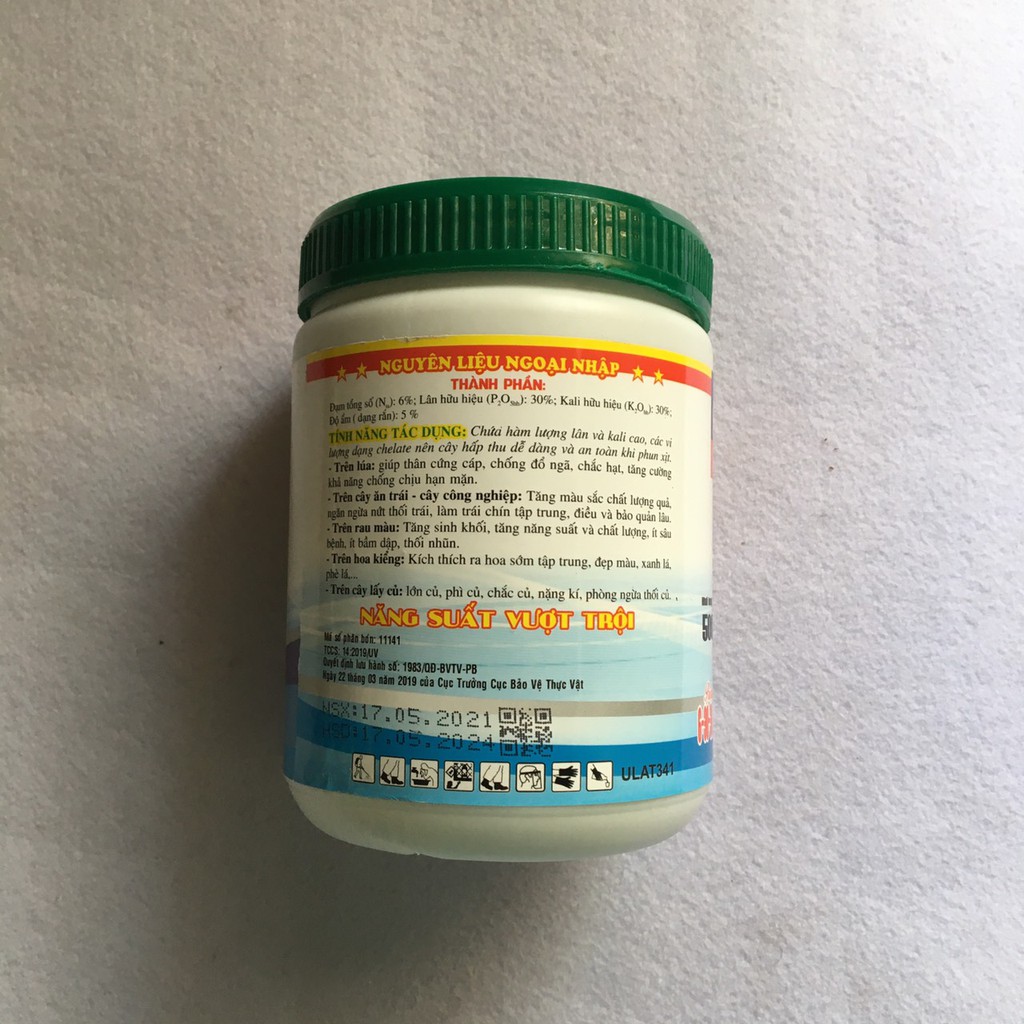 Hủ 500gram - Phân bón lá kích thích ra hoa NPK 6-30-30+TE