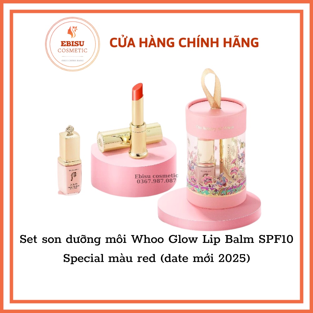 Set son dưỡng môi Whoo Glow Lip Balm SPF10 Special màu red _ebisucosmetic