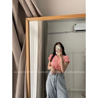 Áo croptop cổ bèo (ảnh thật,có sẵn)
