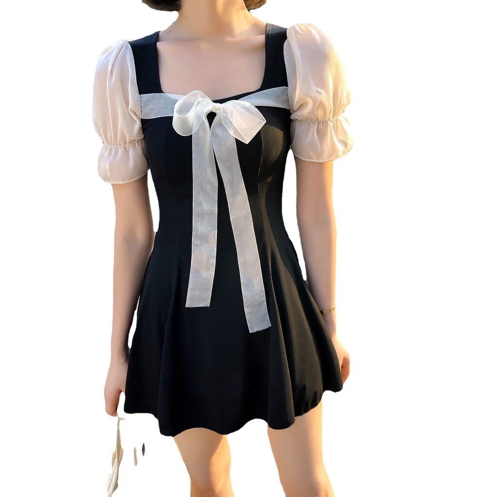 Váy đi biển tay bèo tơ tiểu thư xinh xắn LUHAZO  nữ đi biển  sang chảnh kiểu Hàn Quốc DK9T202