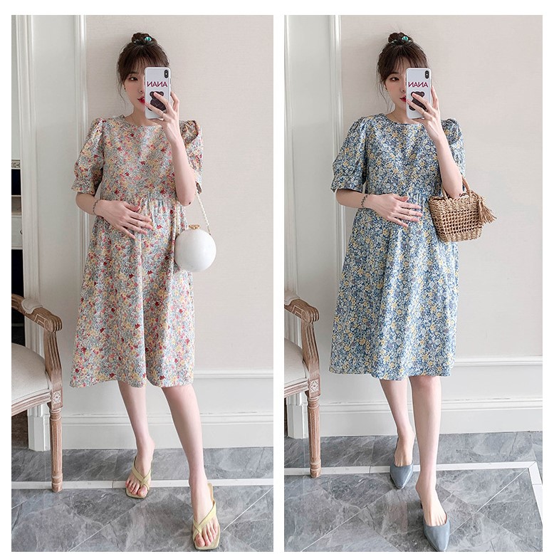 HÀNG QUẢNG CHÂU SALE GIÁ SỐC Váy Bầu Đầm Bầu Xinh Thô Hoa A2057
